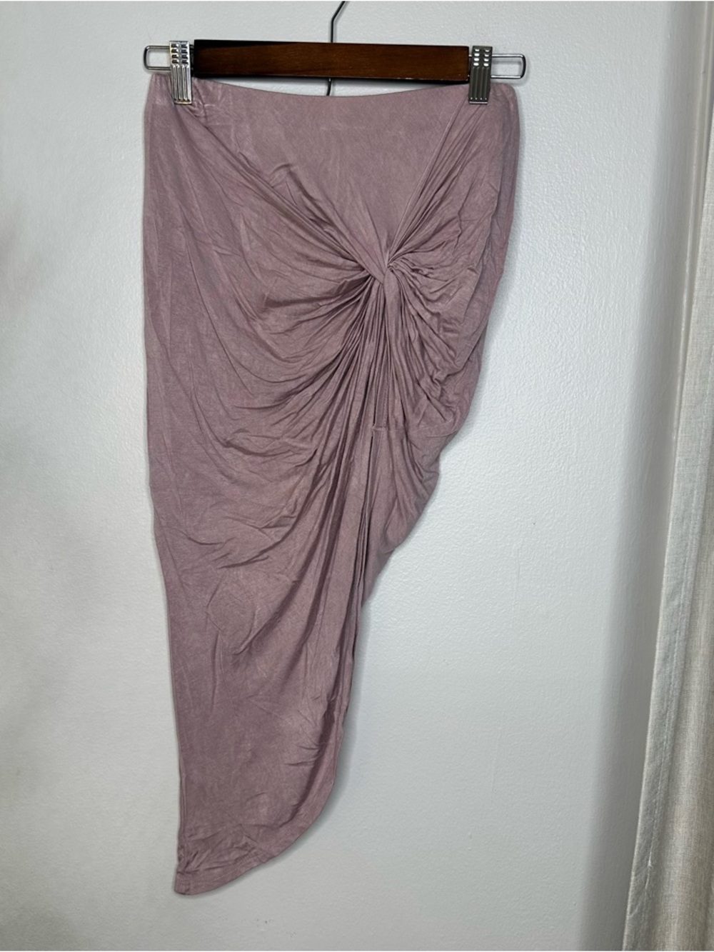Ruched Asymmetric Midi Skirt Dusty Mauve Charlotte Russe XS